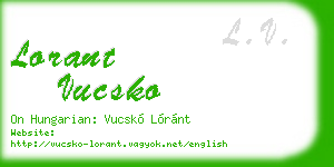 lorant vucsko business card